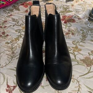 Women's Black Leather Ankle Boots